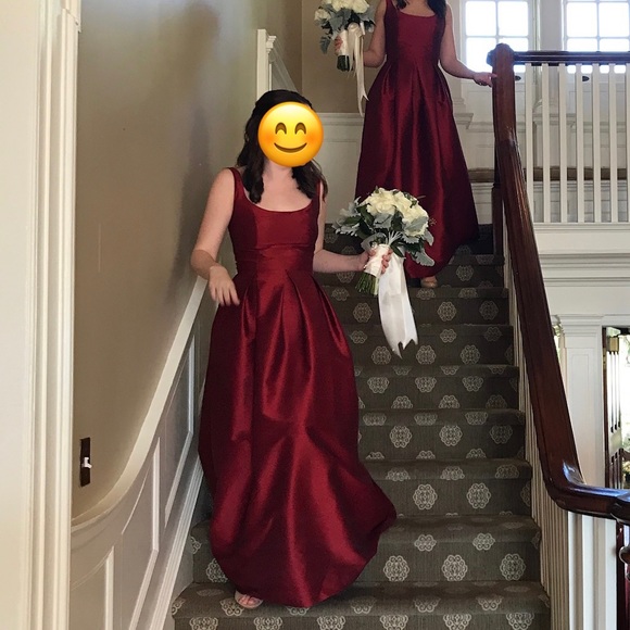 LulaKate Crimson Silk Emily Gown - like new - Picture 5 of 7